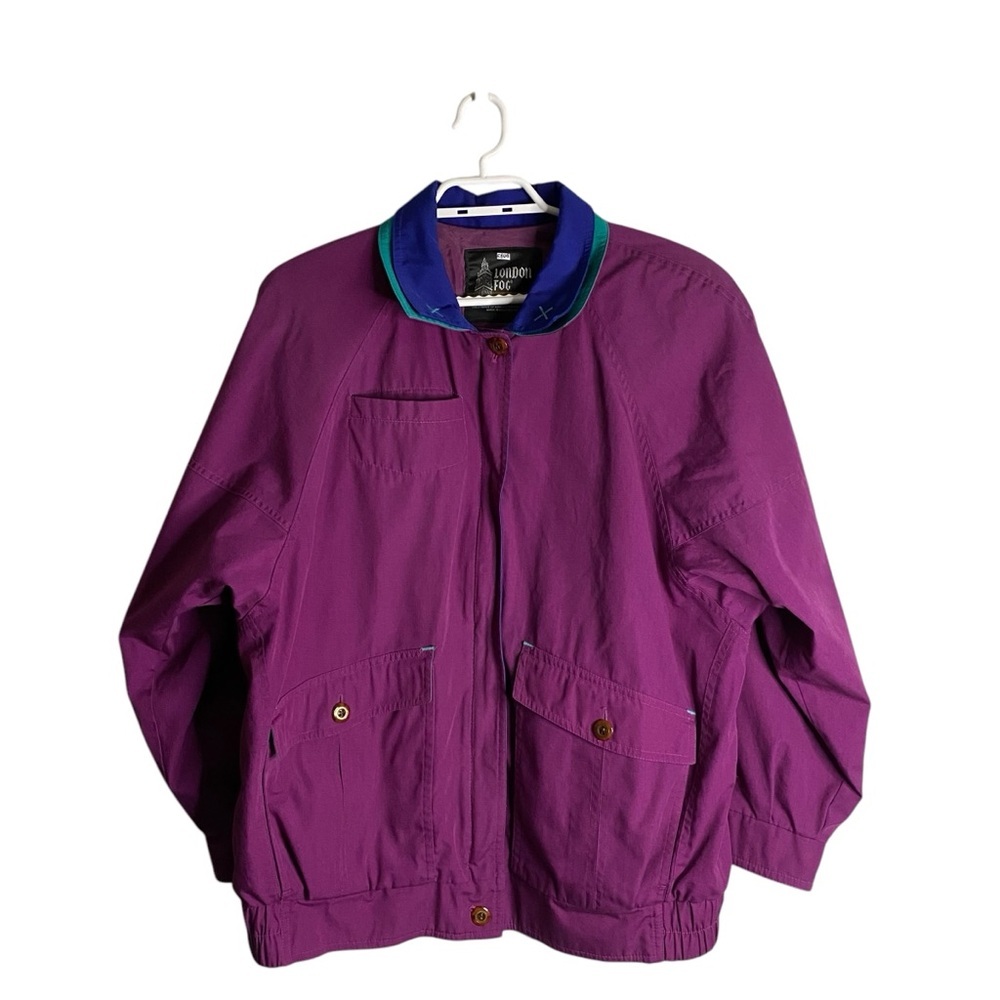 London Fog x Harrington Vintage 90's Women's Purple Full Zip Bomber Jacket